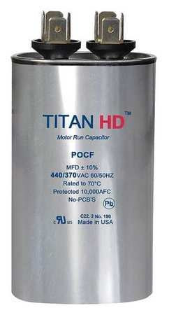Motor Run Capacitor, 4 MFD, 440V, Oval