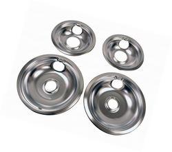 Chrome Drip Pan Bowl Set Replacement for Whirlpool W10278125 Two 6" and Two 8"