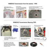 WH38X10002-KIT1 Washer Transmission Kit Repair - Kit Bearing, Rings Accessories, for WH38X10002-KIT1 -Solutions ONLY for Transmission Noise, if It is Washing and Spinning, it is Working