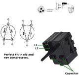 GlobPro WR08X10112 Frid. Compressor Start Relay ¼" Terminal Replacement for and compatible with General Electric Hotpoint Heavy DUTY