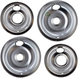 GlobPro AP6016815-PS11750108-EAP11750108-PD00002477 4 Pack 302 Stainless Drip Pan Stoven Set Small 6" and Large 8" Replacement for and compatible with Whirlpool Heavy DUTY