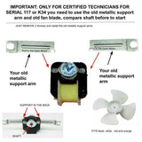 GlobPro 2160412 4389151 Fridge Evaporator Fan Motor Kit 7" ½ length Approx. Replacement for and compatible with Whirlpool KitchenAid Roper Kenmore Heavy DUTY