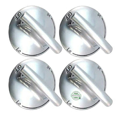 GlobPro 1924950 74007733 WP7733P410-60VP Cooktop Burner Knobs Chrome Plated Plastic Ring 2" Diameter Approx. Replacement for and compatible with Jenn-Air Maytag KitchenAid Heavy DUTY